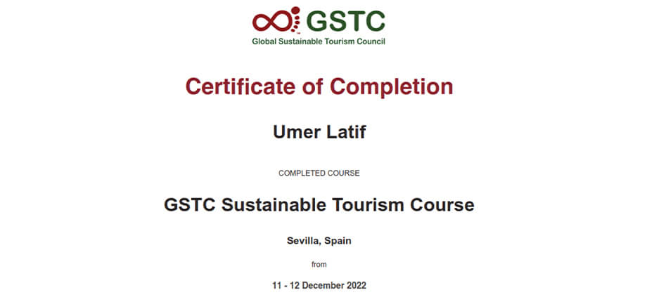 GSTC Conference 2022 Completion Certificate